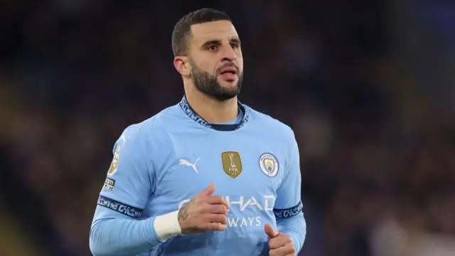 Manchester City defender Kyle Walker runs