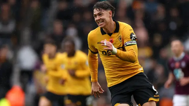 Jorgen Strand Larsen, pictured playing for Wolverhampton Wanderers