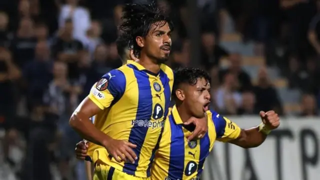 Maccabi Tel Aviv footballers celebrate
