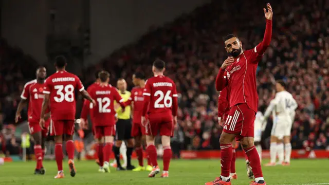 Mo Salah celebrates