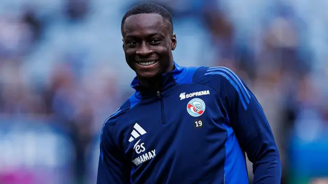 Habib Diarra looks on smiling for Strasbourg
