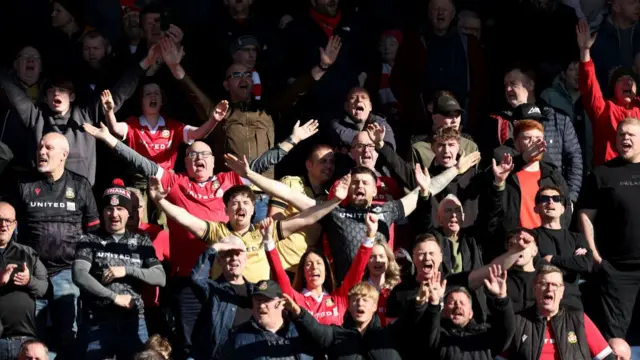 Wrexham fans at Wycombe Wanderers