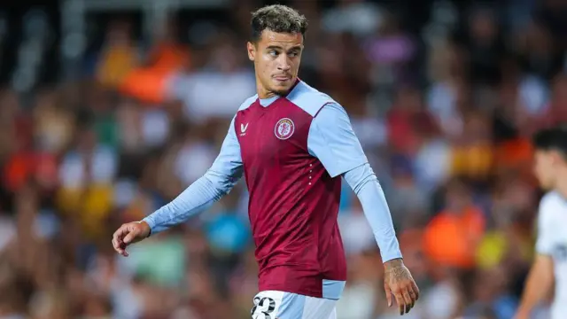Philippe Coutinho in action for Aston Villa