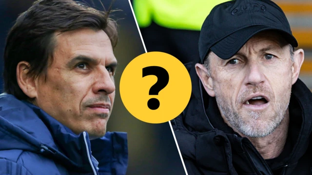 Split image of Chris Coleman and Gary Rowett with a question mark in the middle