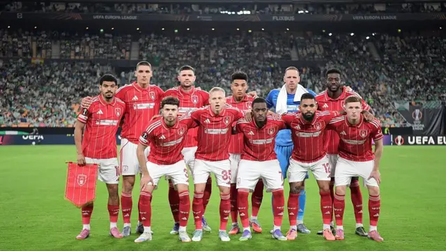 Nottingham Forest's players pose