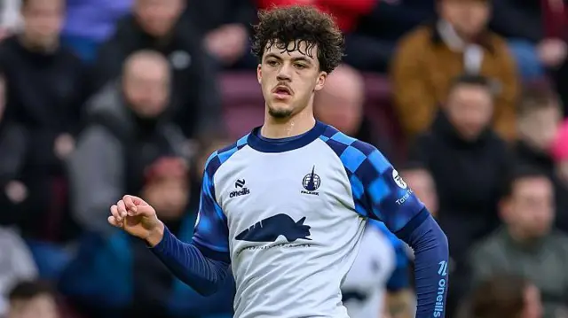Filip Lissah playing for Falkirk 