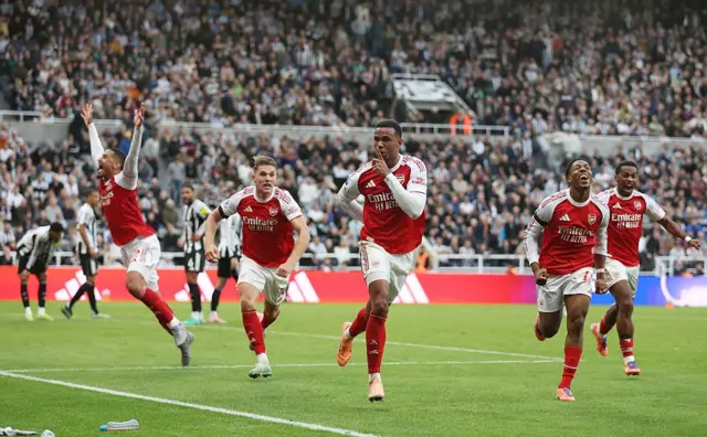 Gabriel celebrating