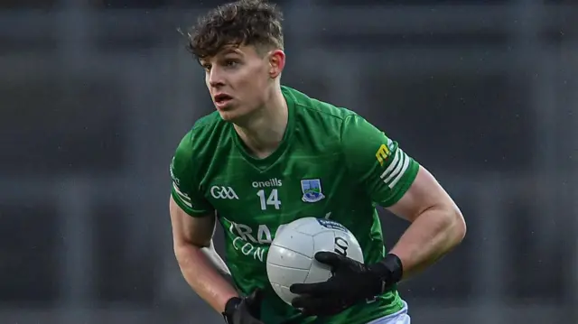 Darragh McGurn score a goal for Fermanagh in their victory over Laois