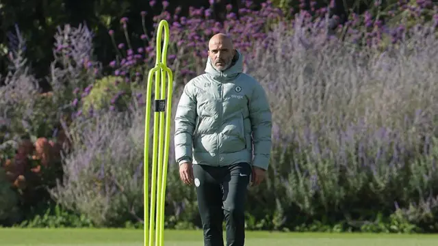Chelsea head coach Enzo Maresca during a training session