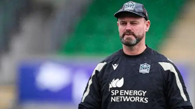 Assistant Coach Nigel Carolan during a Glasgow Warriors training session at Scotstoun Stadium.