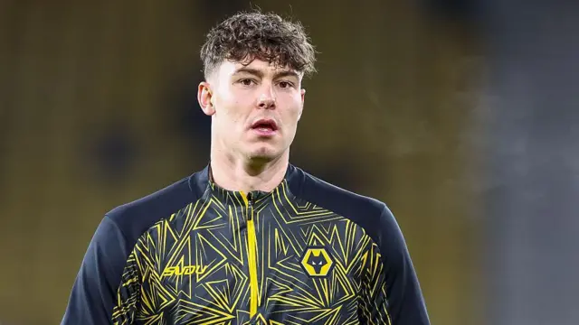 Jorgen Strand Larsen in a Wolves jumper