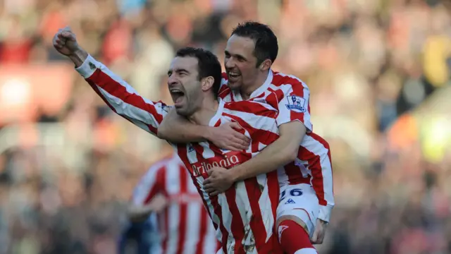 Stoke City's former players Matthew Etherington and Danny Higginbotham.