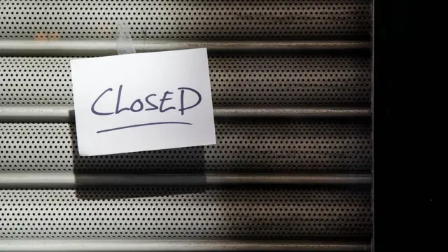 General view of shutter with closed sign