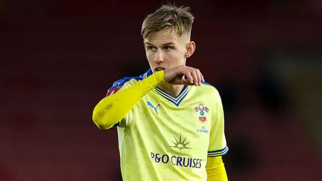 Southampton midfielder Cameron Bragg in action for his side in the FA Cup