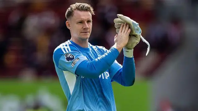 Bernd Leno of Fulham during the Premier League match between Brentford and Fulham 