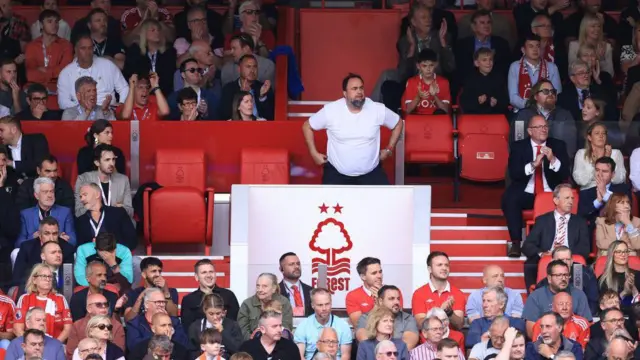 Evangelos Marinakis watching a match at the City ground