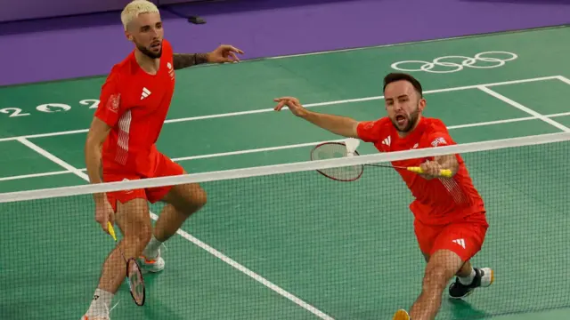 Great Britain's Ben Lane and Sean Vendy in men's doubles badminton at 2024 Paris Olympics