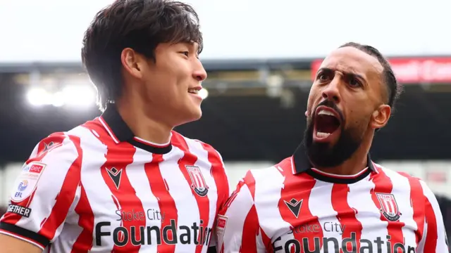 Stoke City celebrate goal