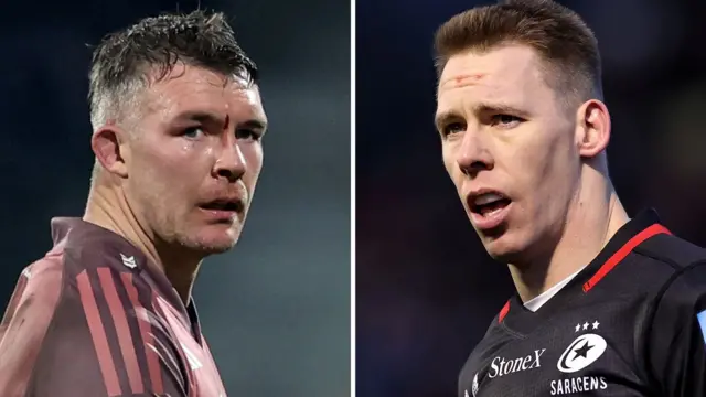 Munster's Peter O'Mahony and Saracens wing Liam Williams