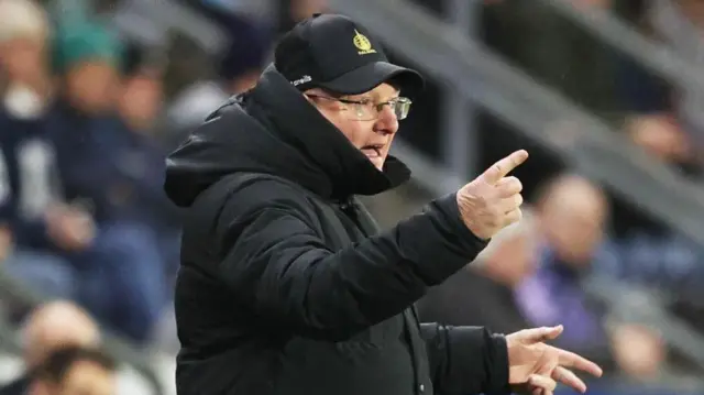 Falkirk Manager John McGlynn during a William Hill Premiership match between Falkirk and Heart of Midlothian at the Falkirk Stadium