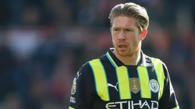 Kevin de Bruyne of Manchester City  looks on