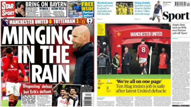 Monday's back pages heavily feature Manchester United