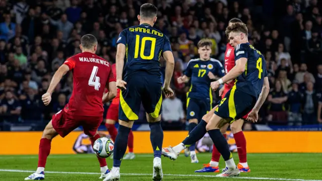 Scott McTominay scores for Scotland against Poland