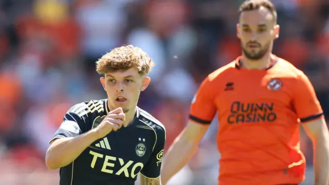 Aberdeen's Leighton Clarkson in action during a William Hill Premiership match between Dundee United and Aberdeen at the CalForth Construction Arena at Tannadice Park