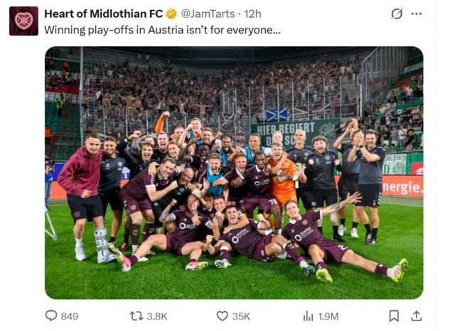 Hearts tweet