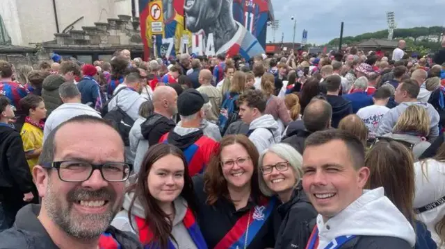 Crystal Palace fans at the trophy parade