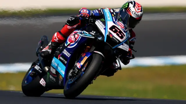 Jonathan Rea during testing at Phillip Island on Monday before his crash