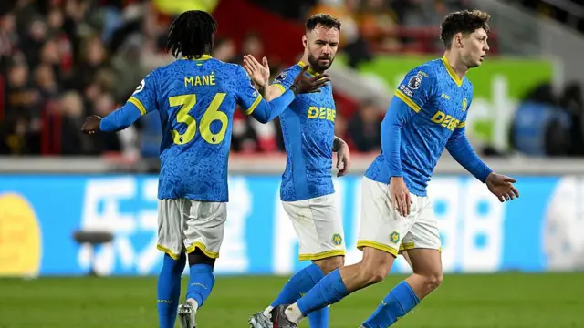 Adam Armstrong celebrates with Mateus Mane