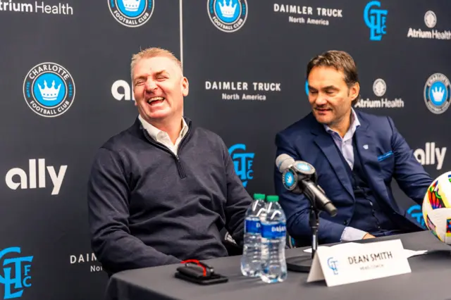 Dean Smith at Charlotte FC press conference