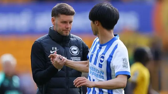 Fabian Hurzeler and Kaoru Mitoma 