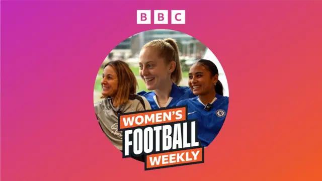 Women's Football Weekly brand image with Sonia Bompastor, Alyysa Thompson and Keira Walsh in the middle