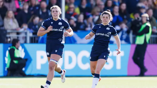 Louise McMillan (left) and Caity Mattinson in action for Scotland