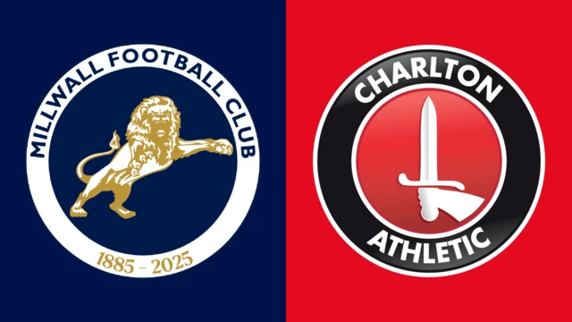The club badges of Millwall and Charlton Athletic side by side
