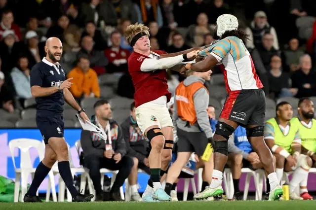 Henry Pollock and Seru Uru come to blows