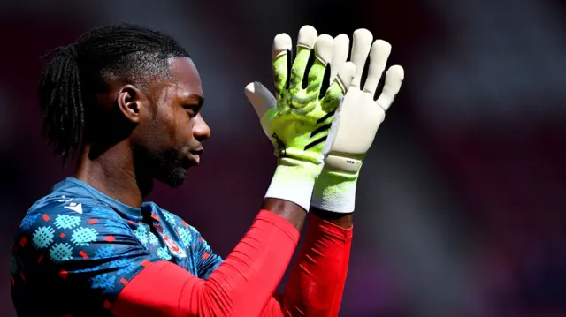 Wrexham goalkeeper Arthur Okonkwo