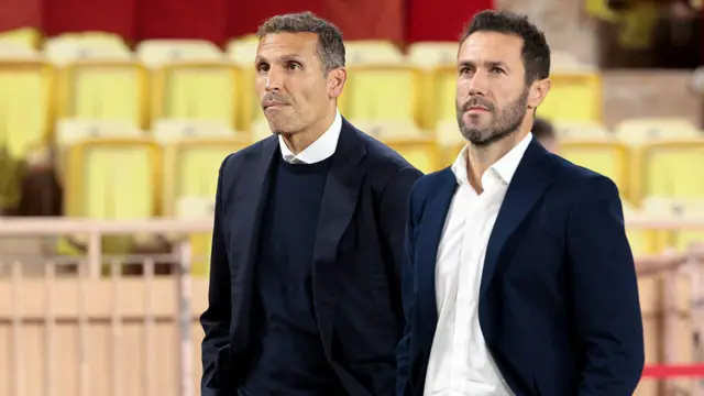 Man City chairman Khaldoon Al Mubarak and director of football Hugo Viana walk together
