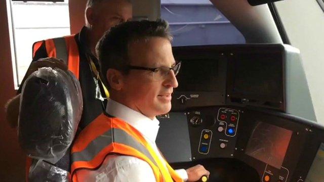 Richard Westcott driving a Crossrail train