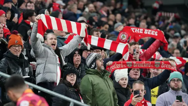 Brentford fans before kick-off