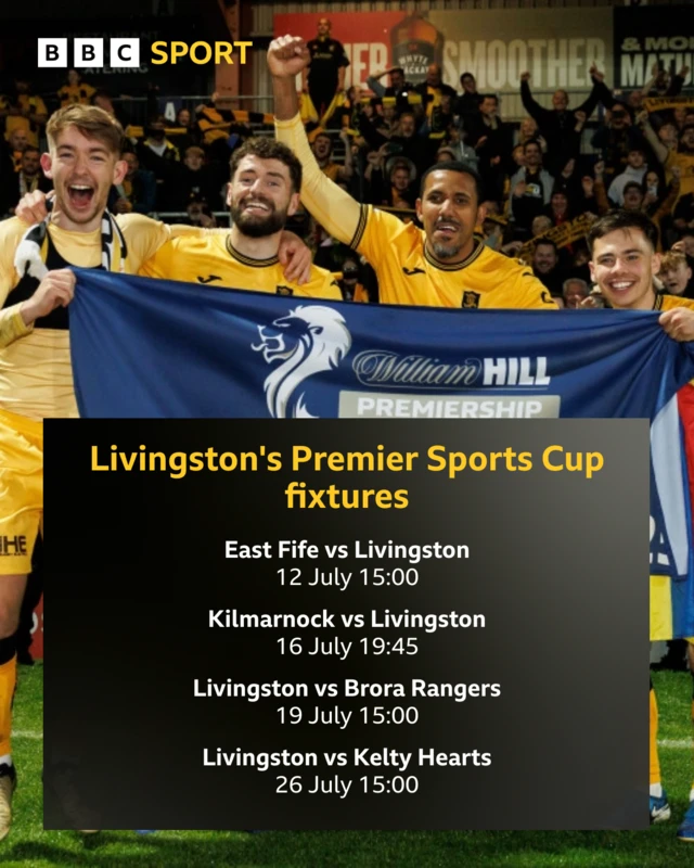 Livingston's Premier Sports Cup fixtures