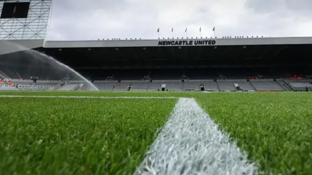 General view of Newcastle United pitch and stand