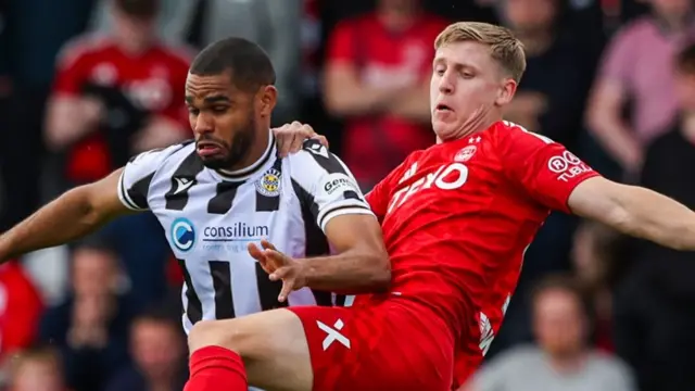 St Mirren's Mikael Mandron and Aberdeen's Mats Knoester