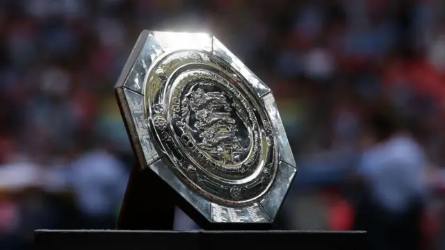 General view of the Community Shield trophy