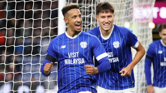 Callum Robinson celebrates at Burnley in midweek