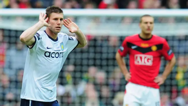 James Milner playing for Aston Villa