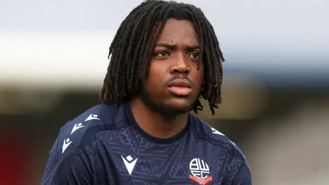 Dubem Eze standing on the pitch during a match for Bolton