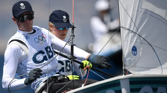 Chris Grube (foreground) and Vita Heathcote prepare in Marseille